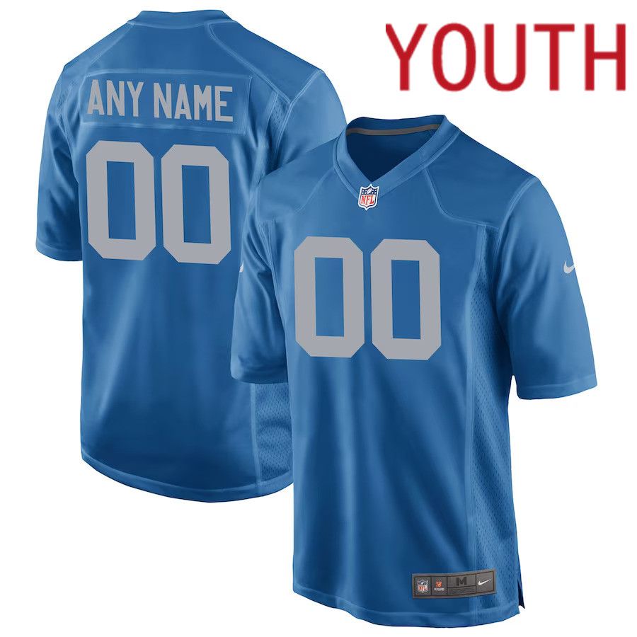 Youth Detroit Lions Nike Royal Custom Alternate Game NFL Jersey